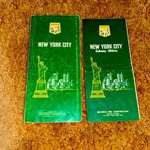 Vintage New York City bus subway & green guides by Michelin